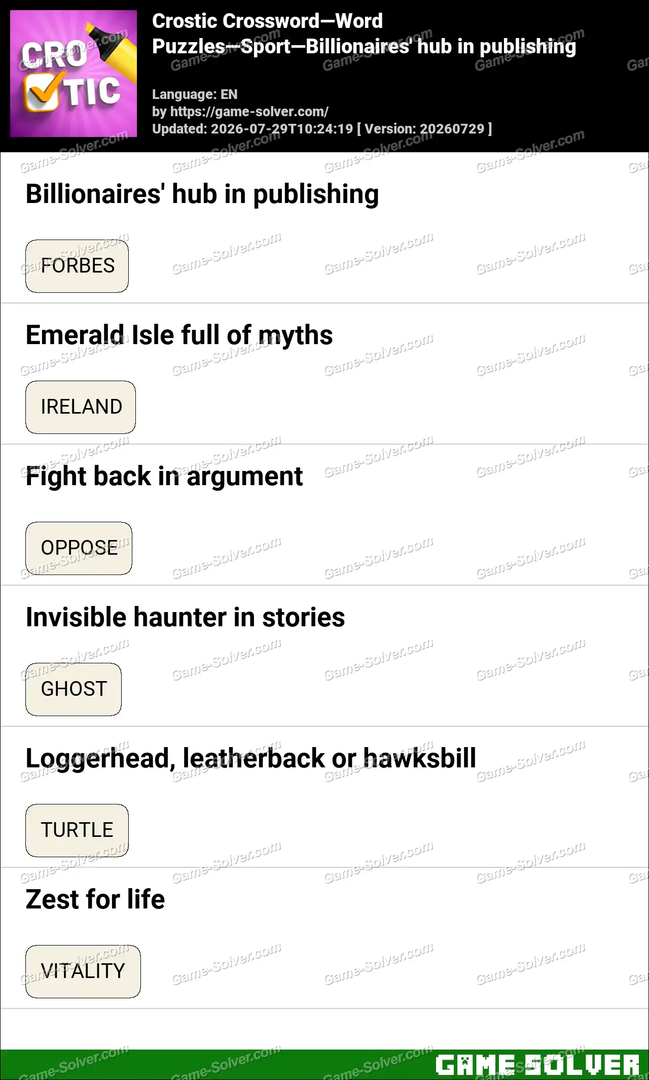 Crostic Crossword-Word Puzzles-Sport-Billionaires’ hub in publishing